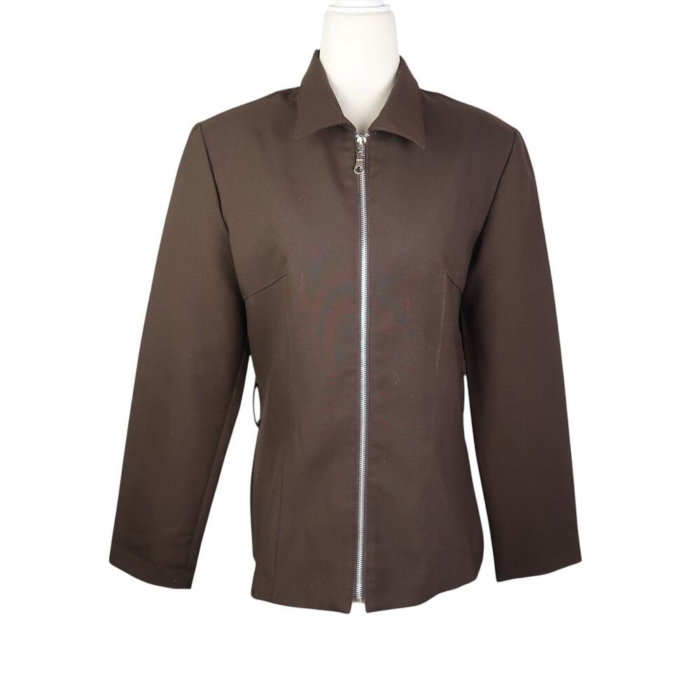 Vintage 90s Heat Wave Chocolate Brown Zip Front Jacket L